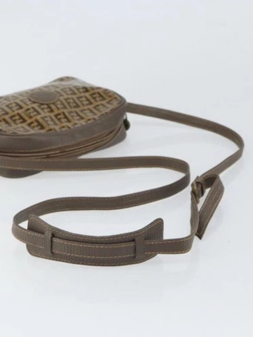 FENDI Zucchino Canvas Shoulder Bag Beige Auth - Picture 7 of 16